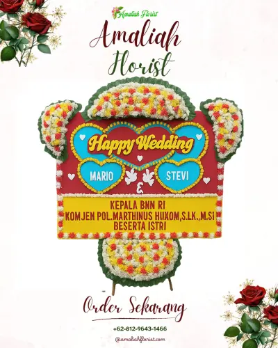 Karangan Papan Bunga Pernikahan di Bubulak